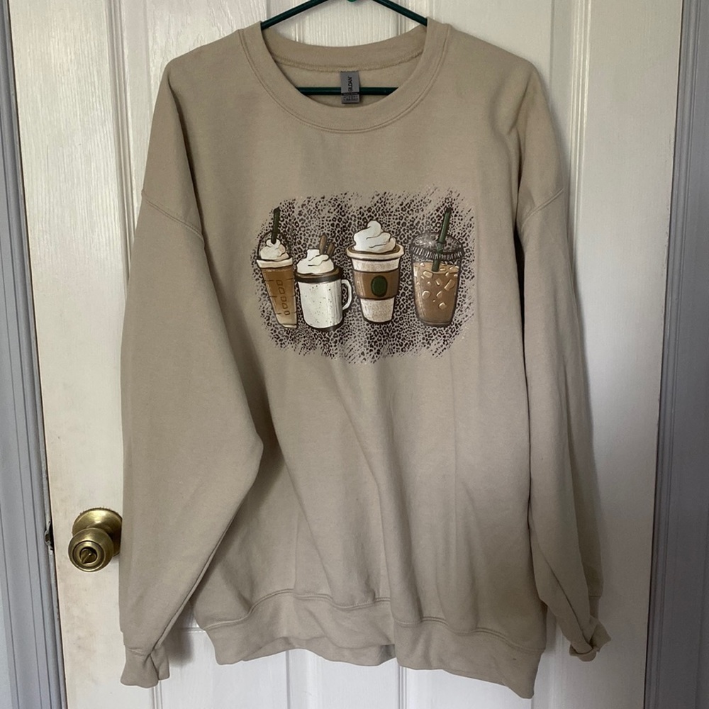 Tan Coffee Oversized Crewneck🫶